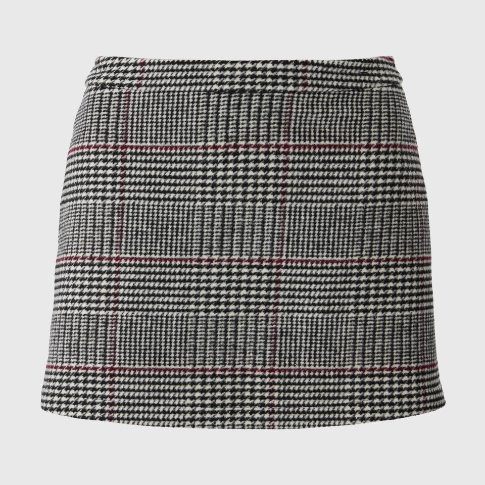 Grey Check Mini Skirt