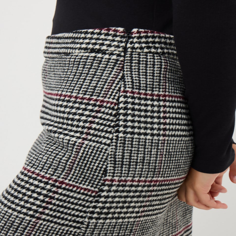 Grey Check Mini Skirt