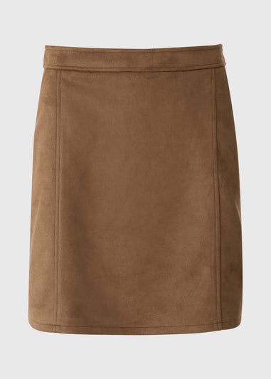 Brown Suede Mini Skirt
