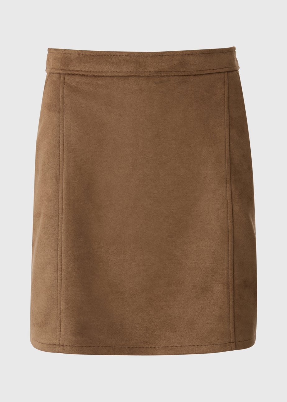 Brown Suede Mini Skirt