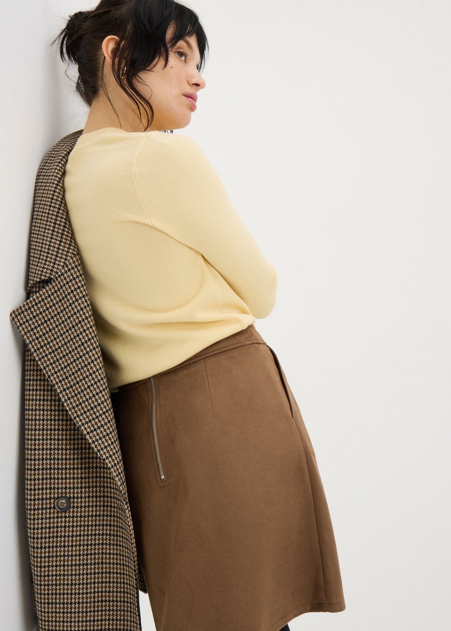 Brown Suede Mini Skirt