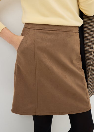 Brown Suede Mini Skirt