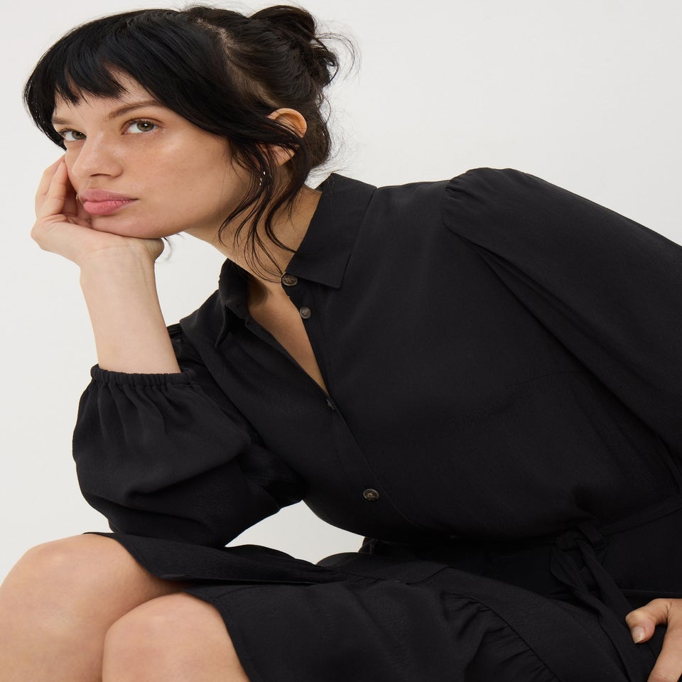 Black Shirt Mini Dress