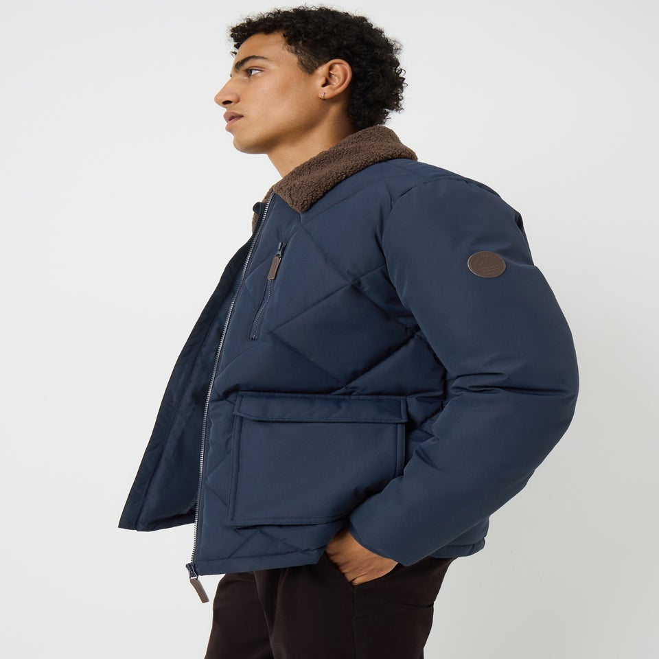 Showerproof Navy Borg Puffer Jacket