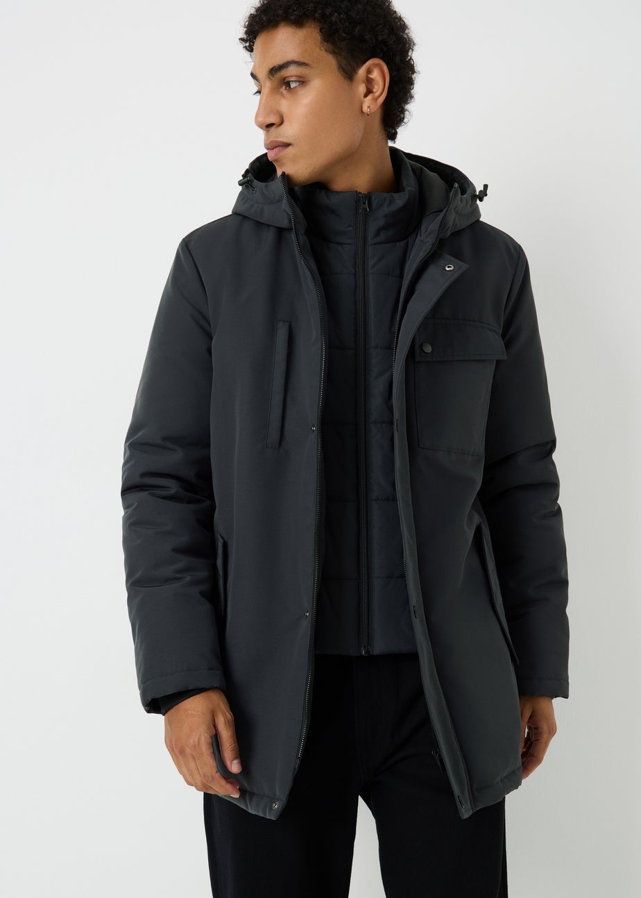 Navy Double Layer Parka