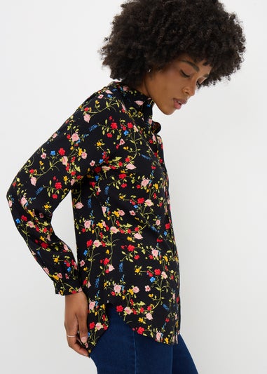 Black Ditsy Floral Shirt