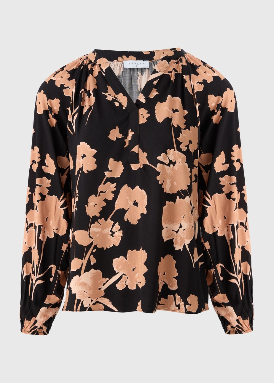 Pink Floral Popover Blouse