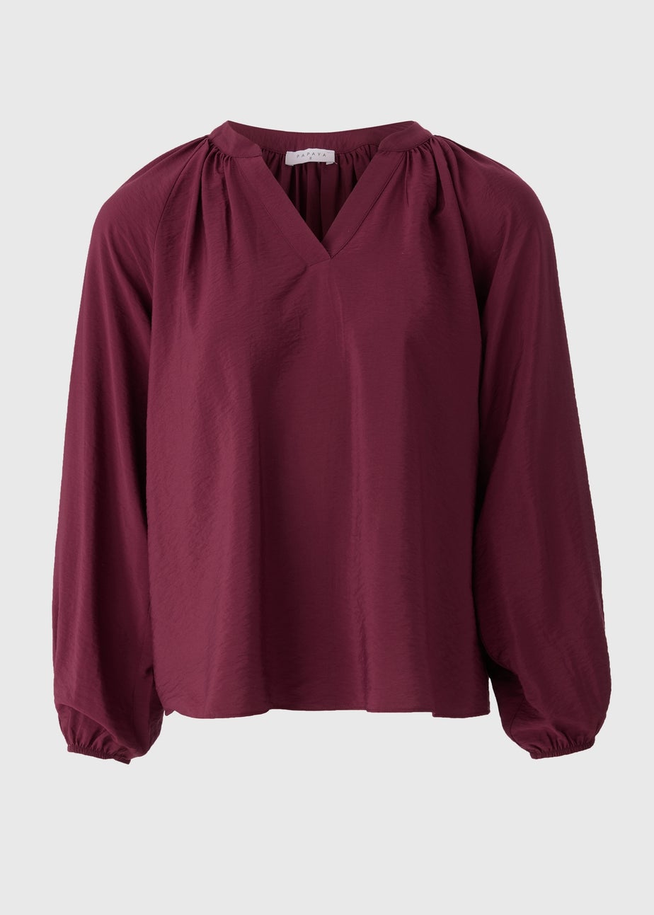 Burgundy Popover Blouse