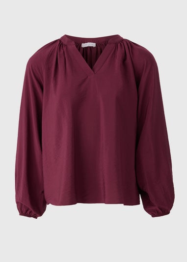 Burgundy Popover Blouse