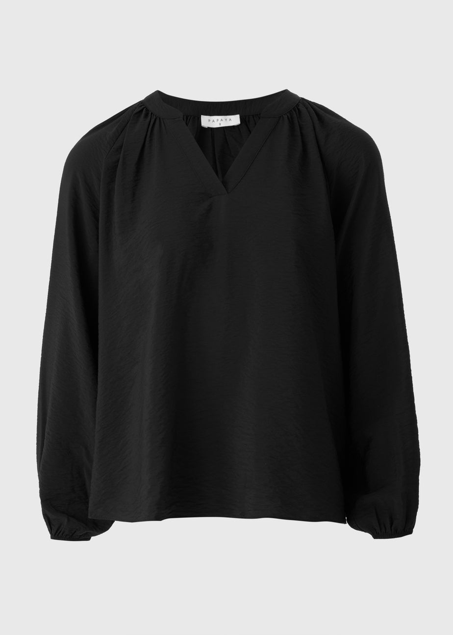 Black Popover Blouse