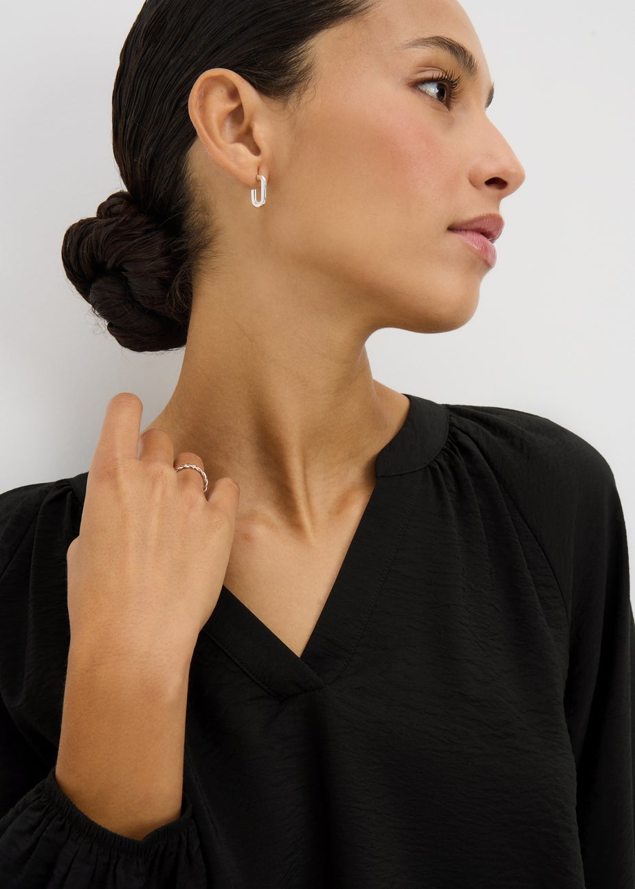 Black Popover Blouse