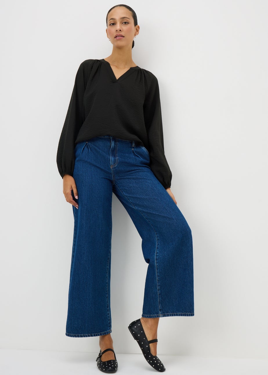 Black Popover Blouse