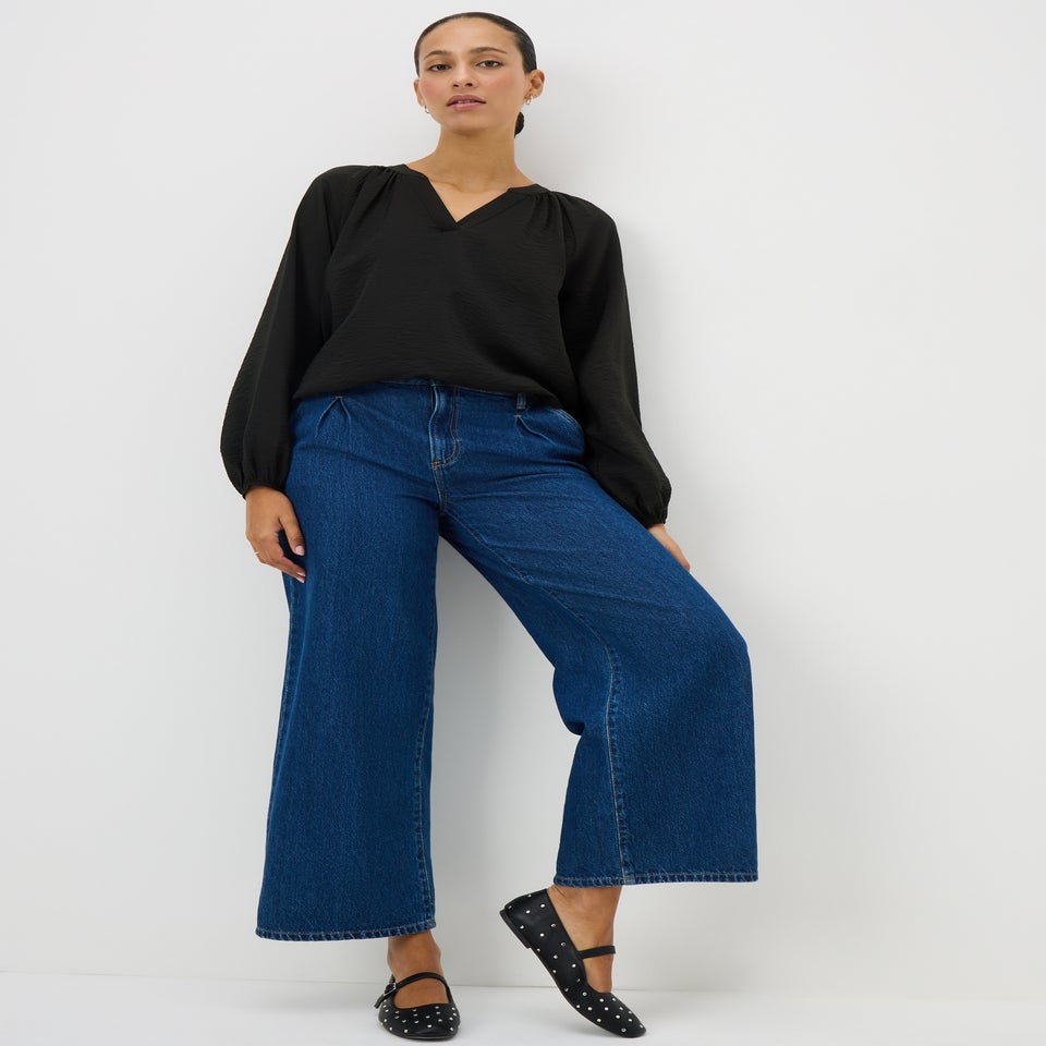 Black Popover Blouse