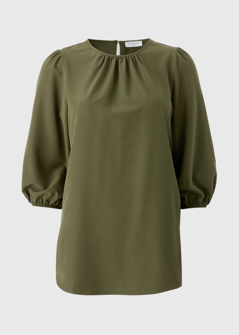 Green Scoop Hem Blouse
