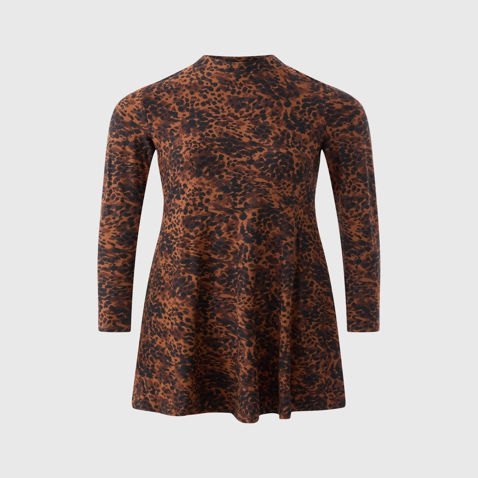 Brown Animal Supersoft Mini Dress