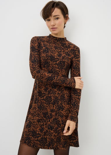 Brown Animal Supersoft Mini Dress