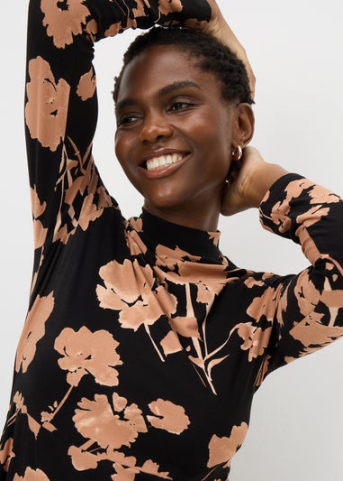 Pink Large Floral Mini Dress