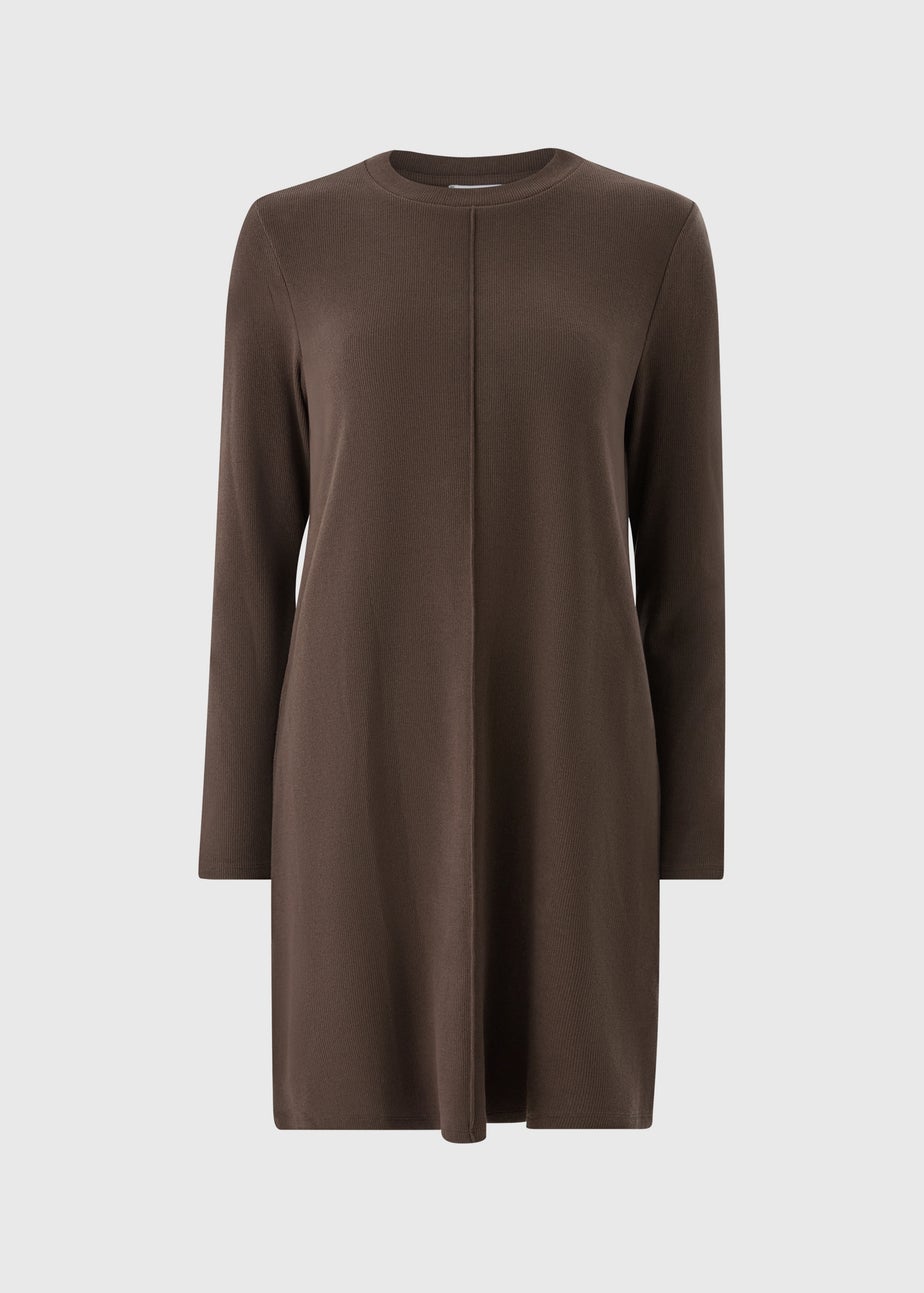 Chocolate Brown Cosy Mini Dress