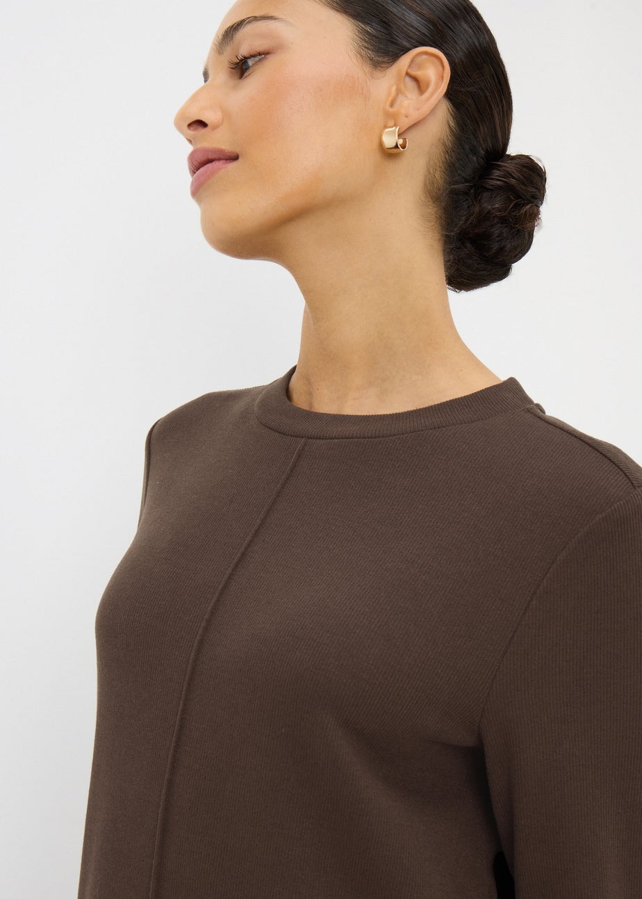 Chocolate Brown Cosy Mini Dress