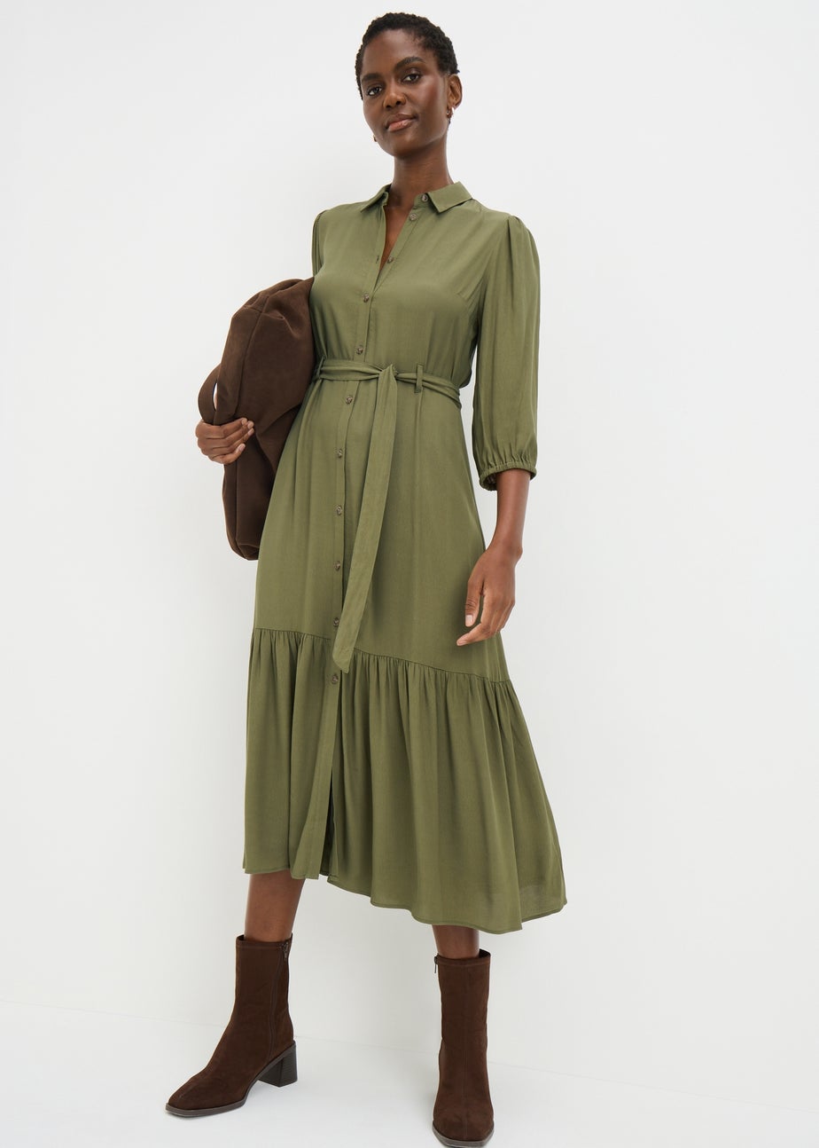 Green Midaxi Shirt Dress