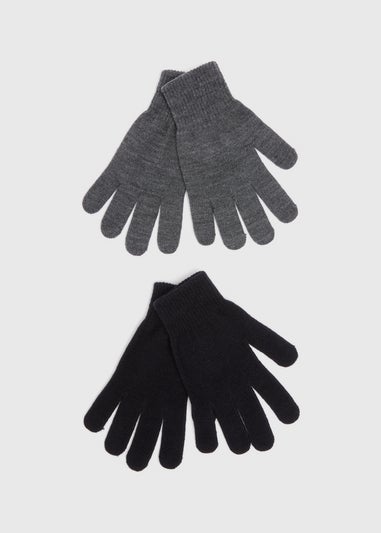 2 Pack Grey & Black Gloves