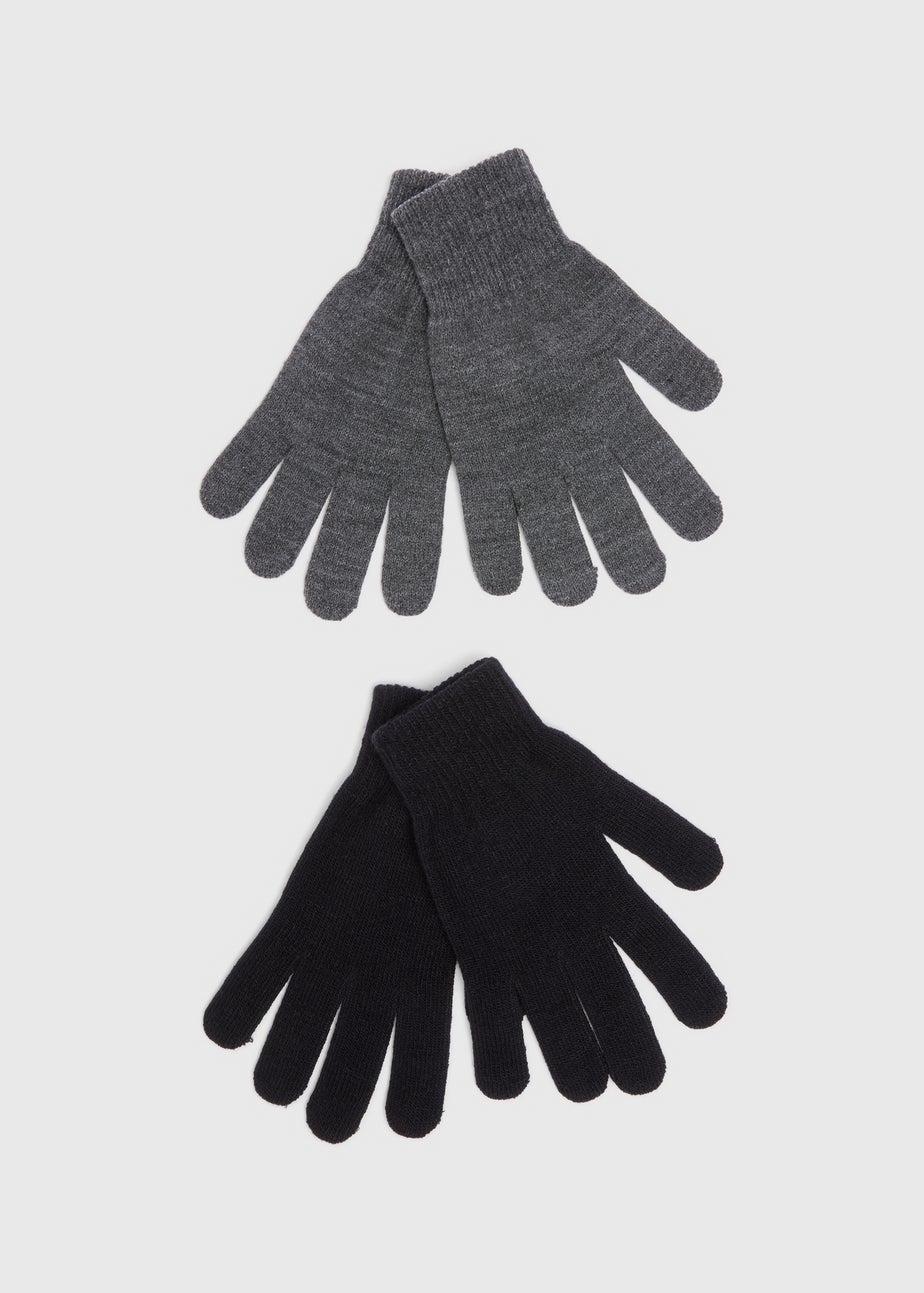 2 Pack Grey & Black Gloves