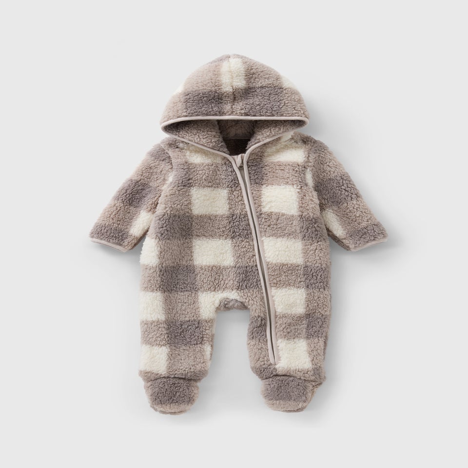 Baby Grey Teddy Pramsuit (Newborn-18mths)