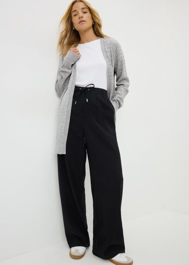 Grey Baby Cable Longline Cardigan