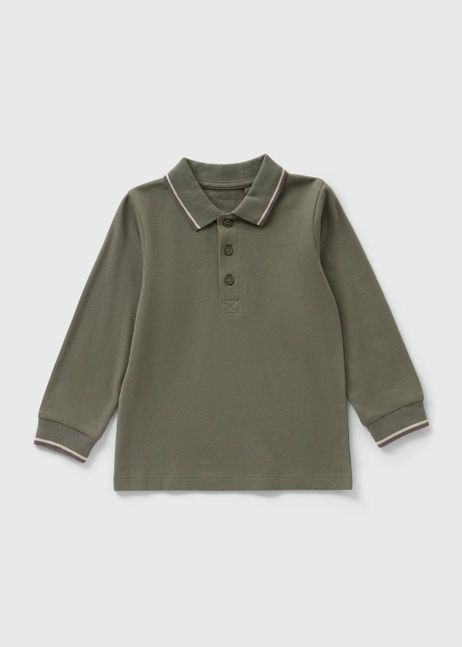 Boys Sage Basic Long Sleeve Polo Shirt (1-7yrs)