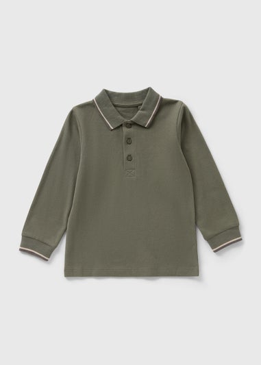 Boys Sage Basic Long Sleeve Polo Shirt (1-7yrs)