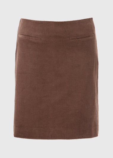 Brown Cord Mini Skirt