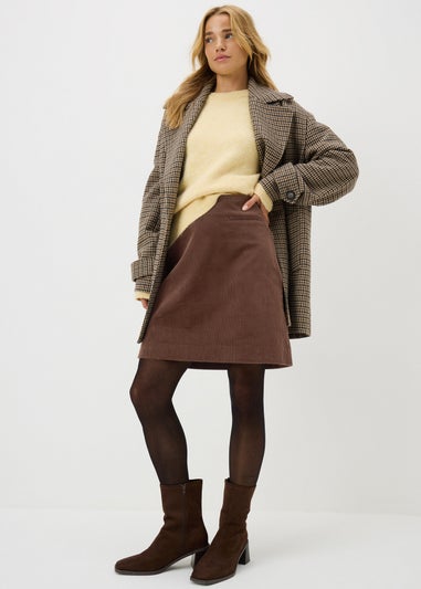 Brown Cord Mini Skirt
