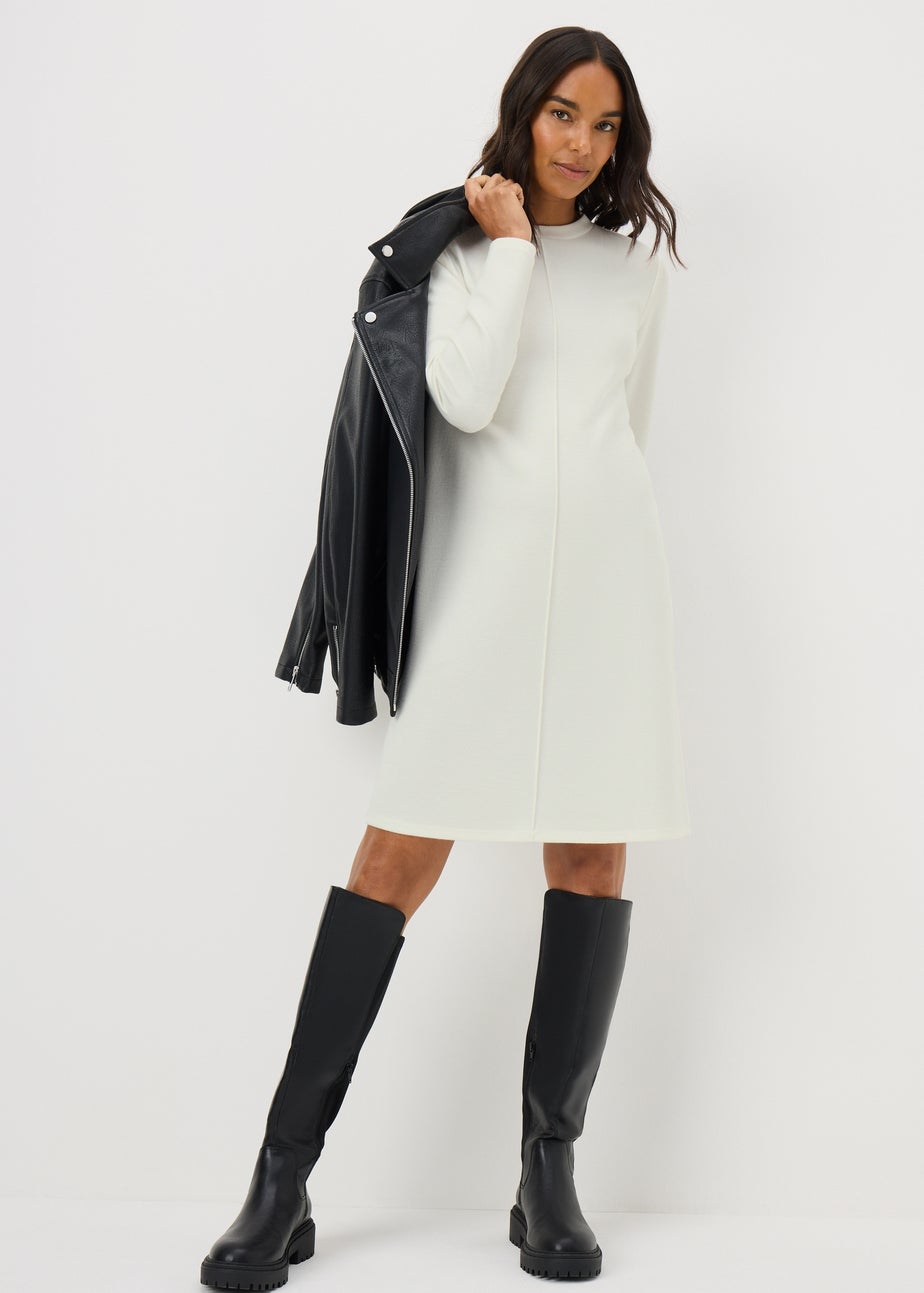 Cream Knitted Cosy Mini Dress