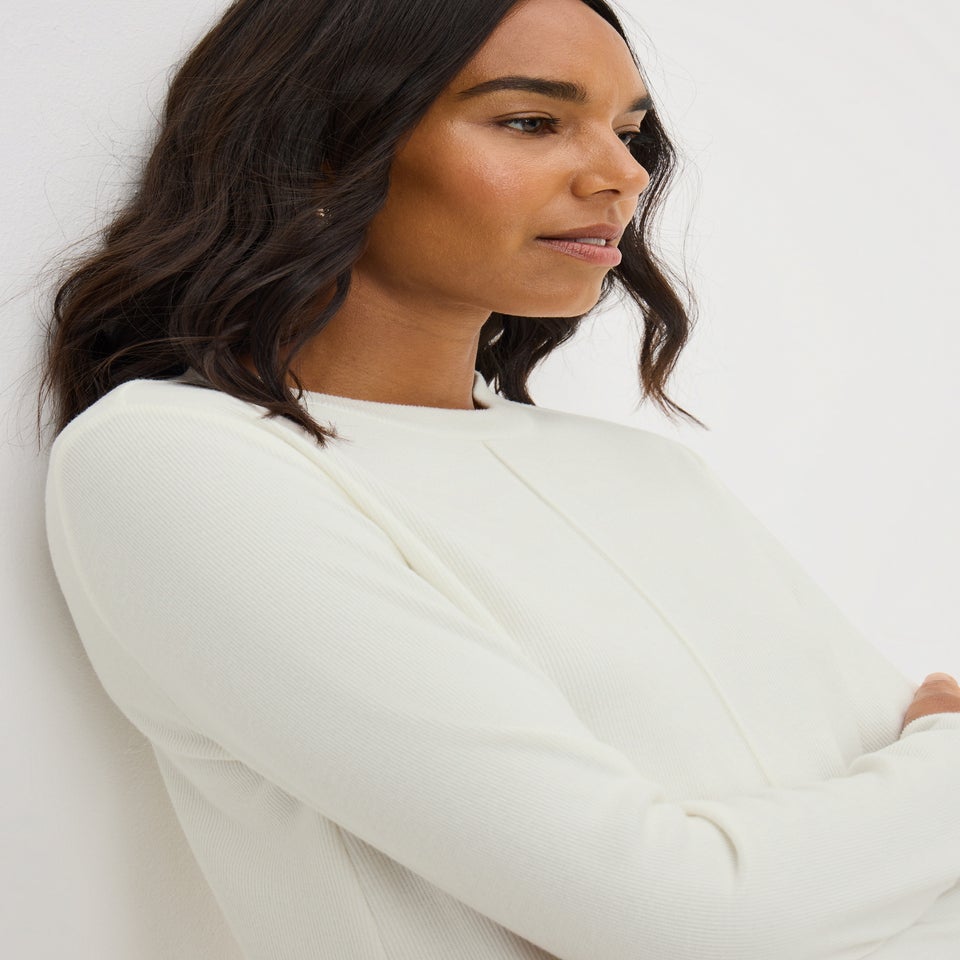 Cream Knitted Cosy Mini Dress