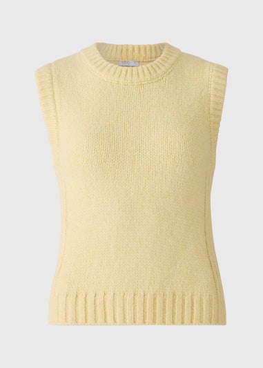 Yellow Knitted Crew Neck Vest