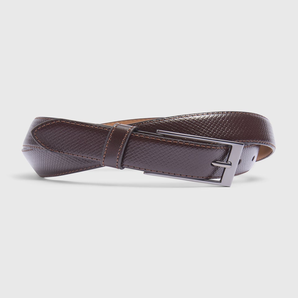 Taylor & Wright Brown Leather Embossed Strap Belt