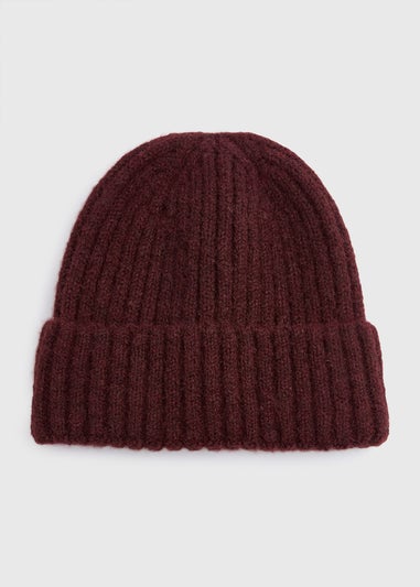 Burgundy Ribbed Beanie