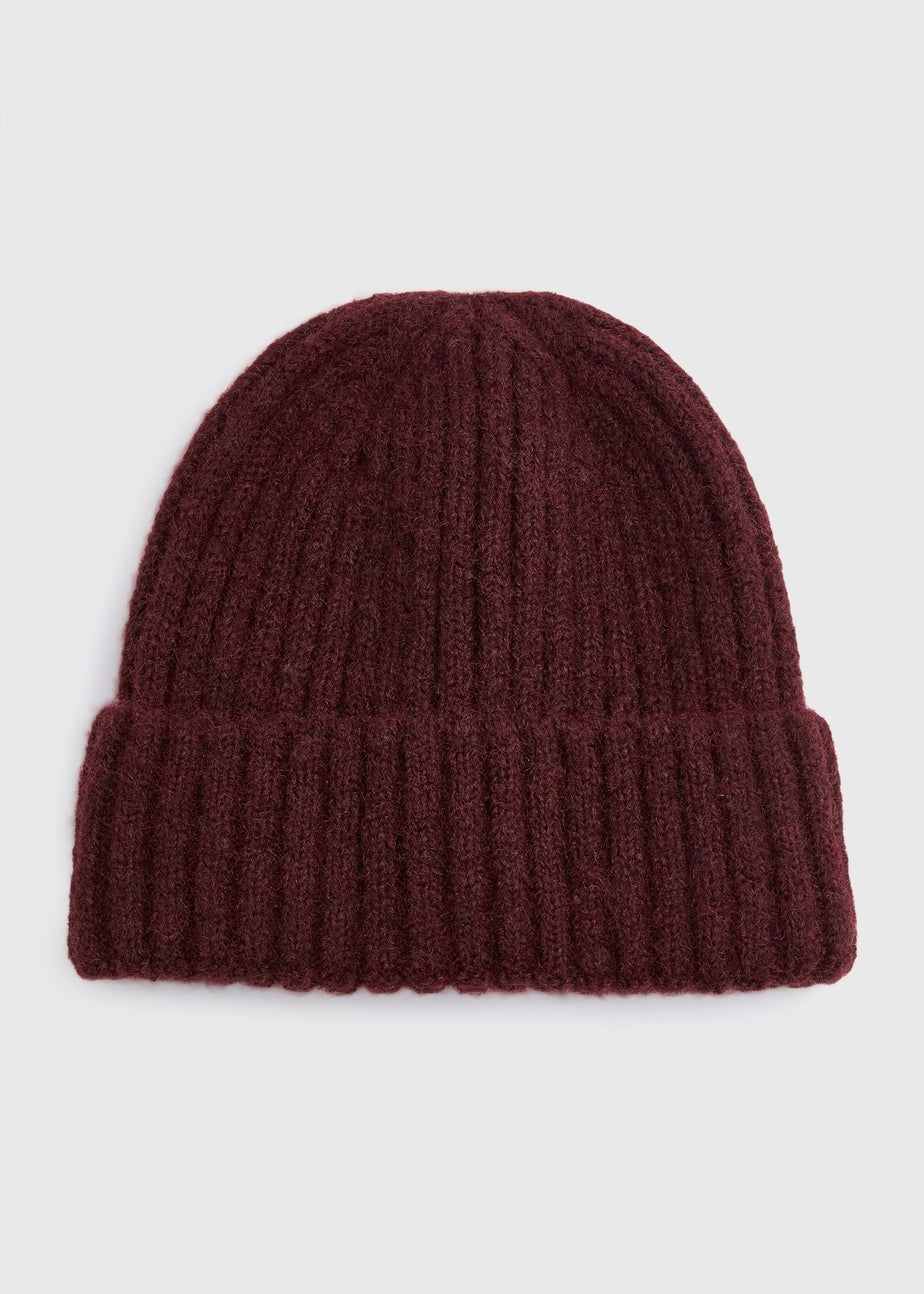 Burgundy Ribbed Beanie