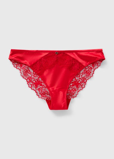 Red Satin Co Ord Brazilian Knickers