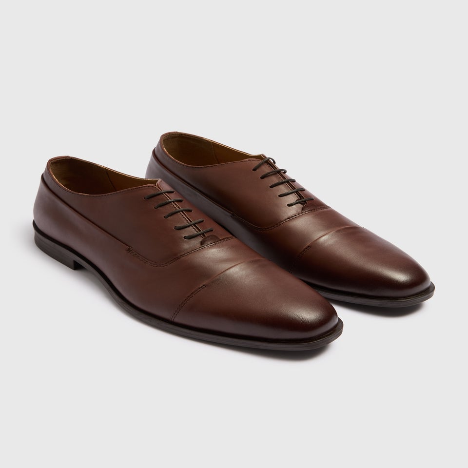 Tan Smart Leather Oxford Shoes