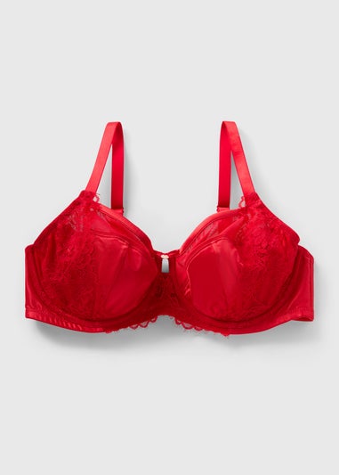 DD+ Red Satin Co Ord Non Padded Bra