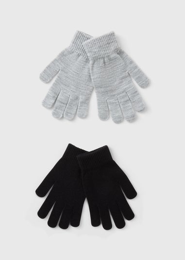 2 Pack Black & Grey Gloves