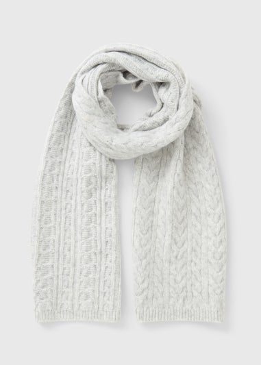 Grey Cable Scarf