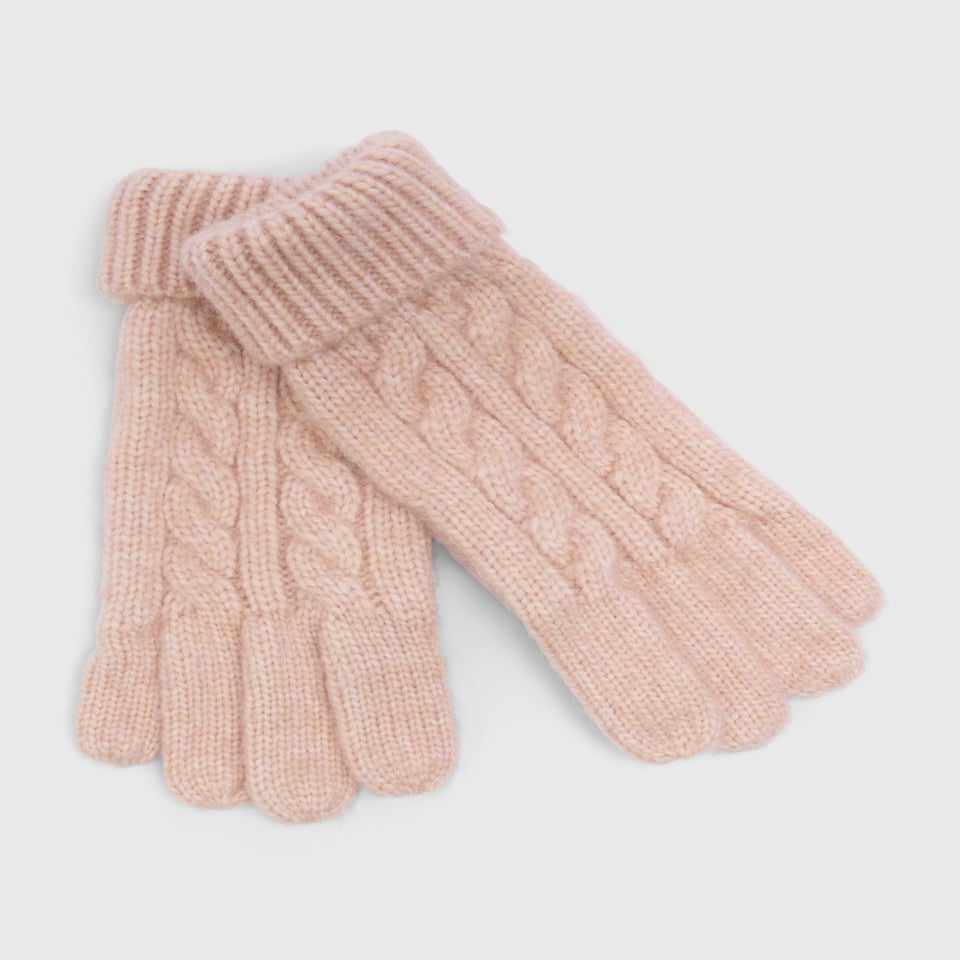 Pink Cable Gloves