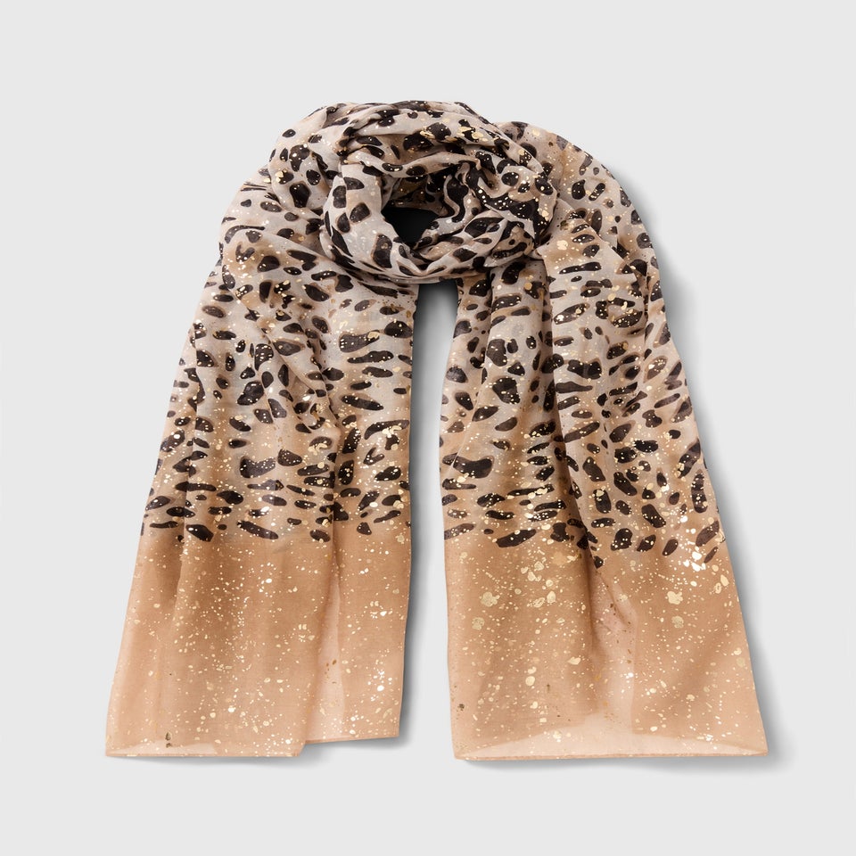 Stone Leopard Lightweight Scarf