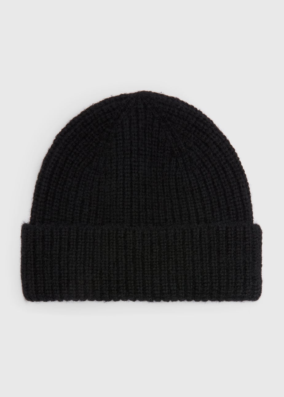Black Ribbed Beanie