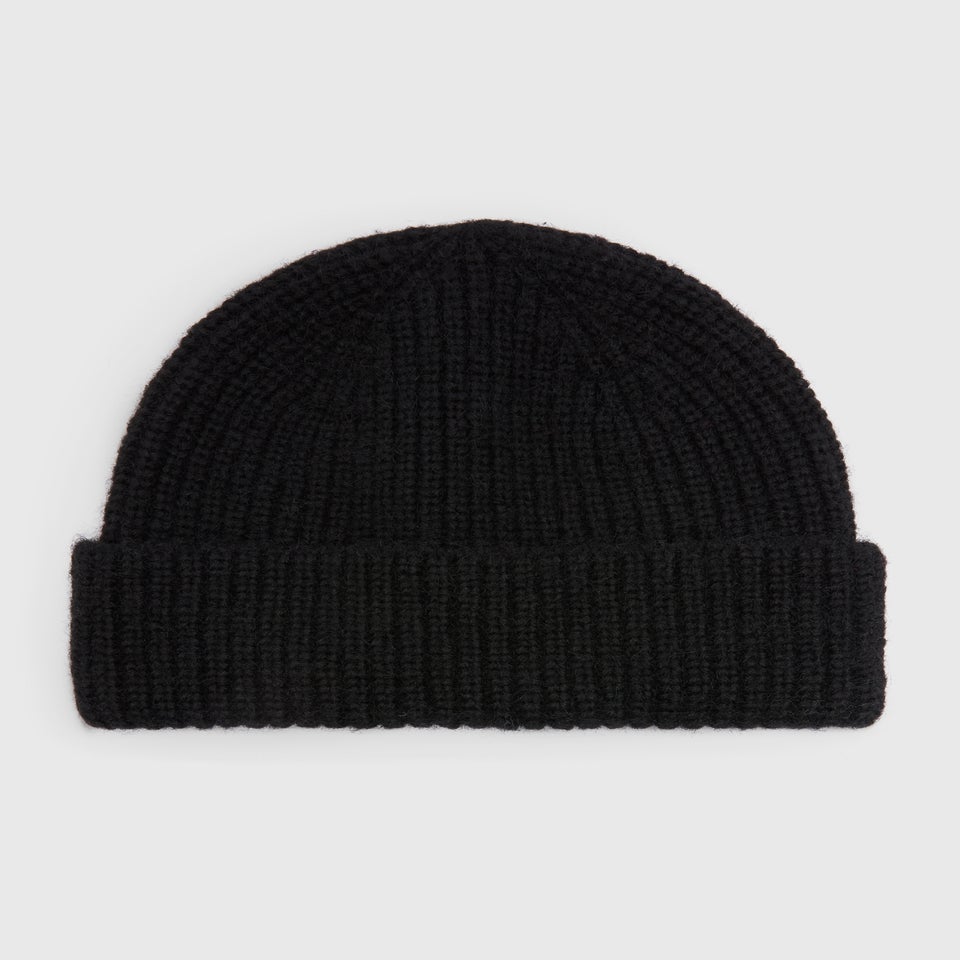 Black Ribbed Beanie