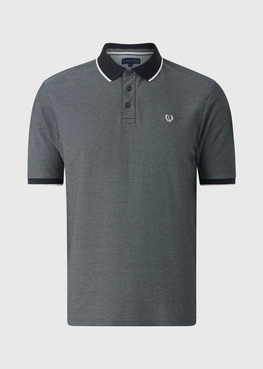 Lincoln Navy Textured Smart Polo Shirt