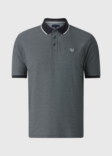 Lincoln Navy Textured Smart Polo Shirt
