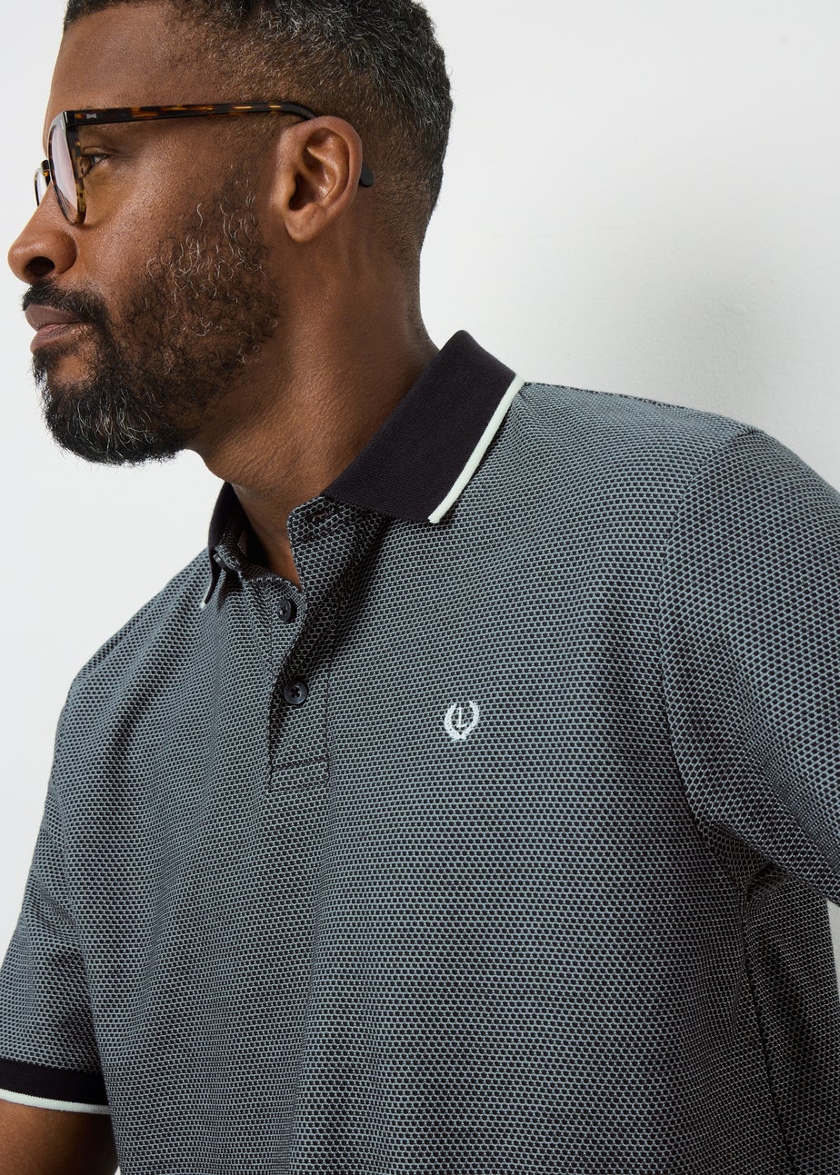 Lincoln Navy Textured Smart Polo Shirt